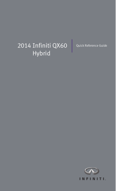 2014 Infiniti QX60 Hybrid Quick Reference Guide